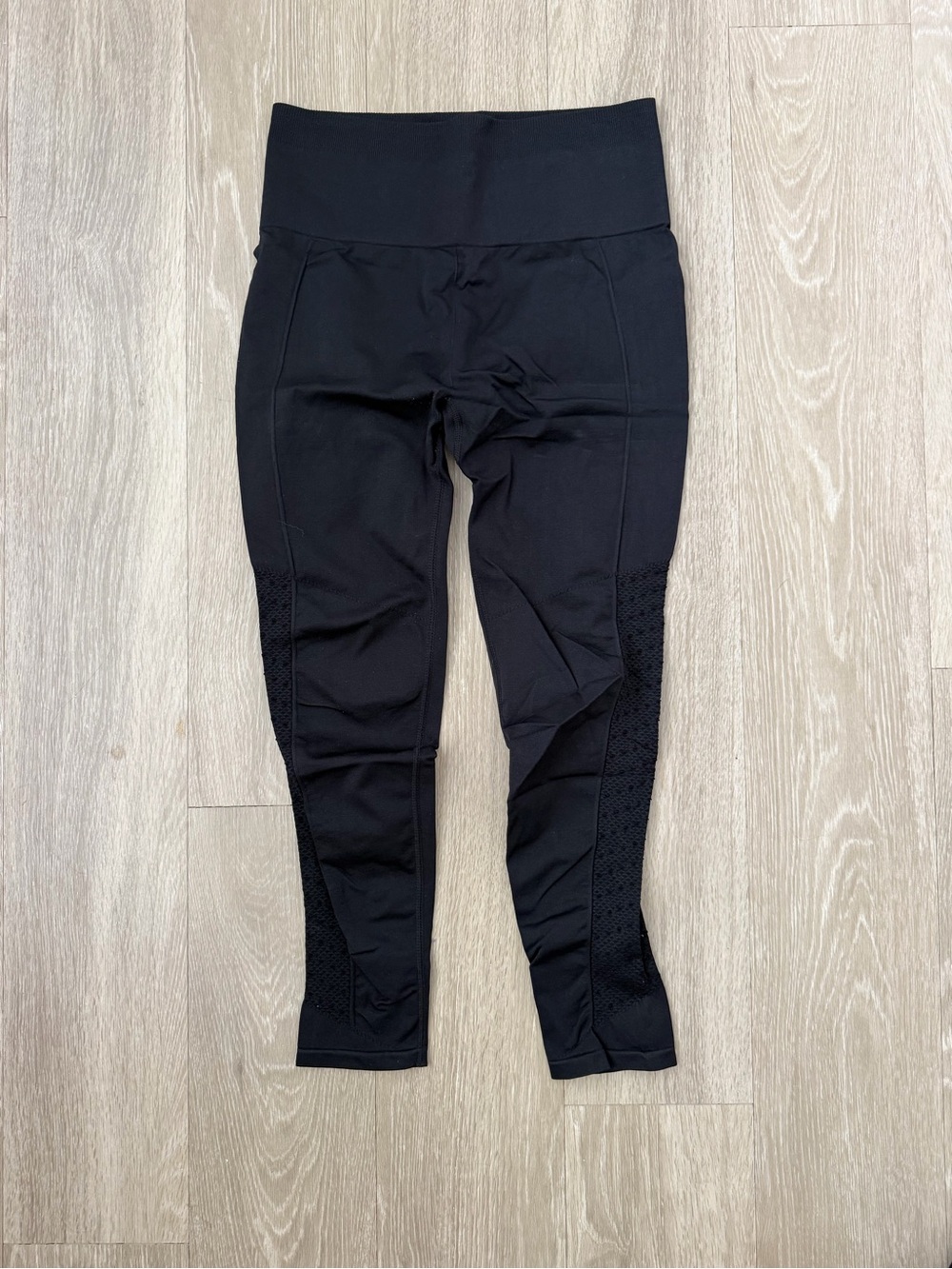 Fabletics Black High-Waist Leggings with Mesh Panels